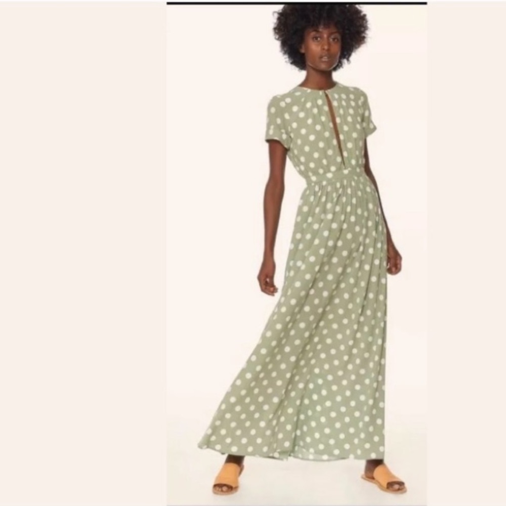 Mara Hoffman Stunning Keyhole Maxi Dress Polka Dot